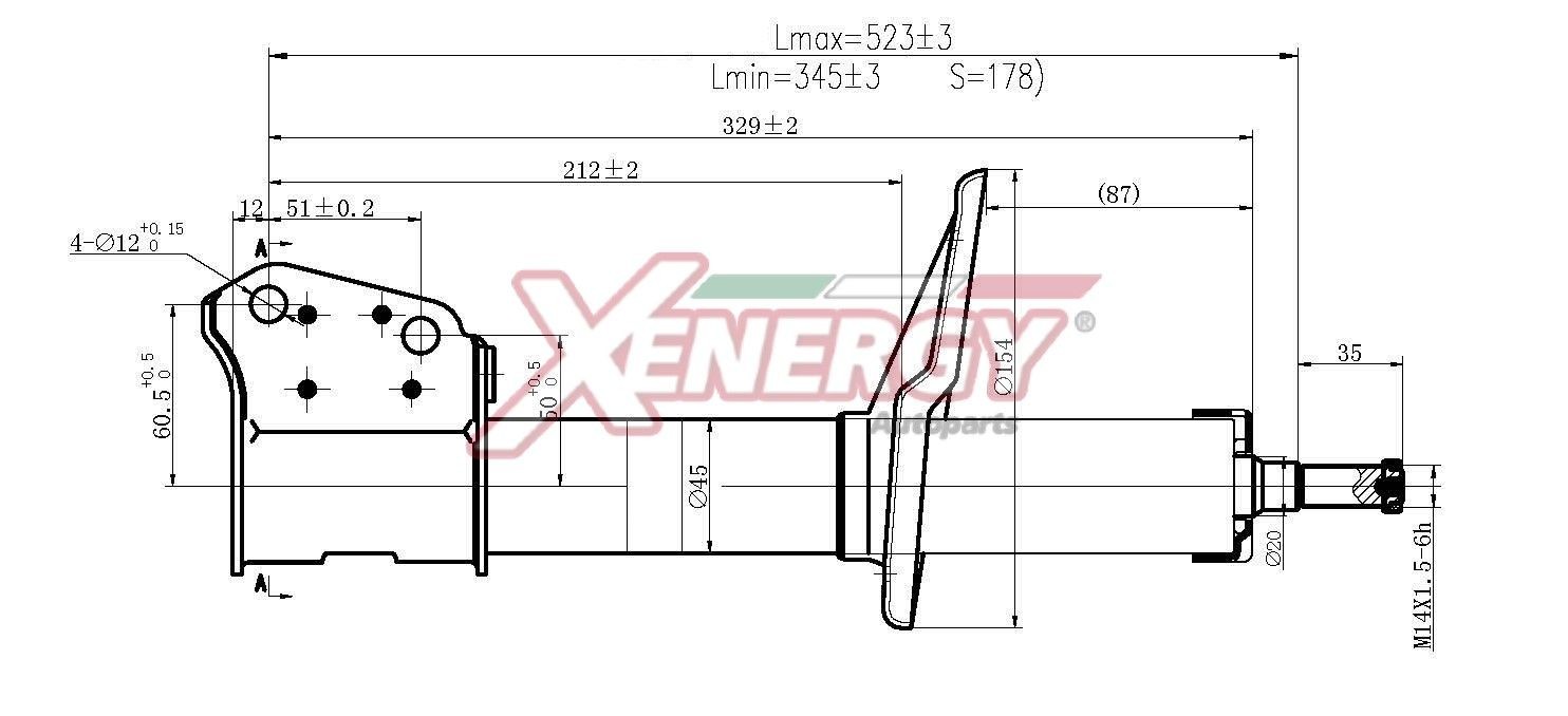 AP XENERGY X824633: Amortizor punte fata, presiune ulei, Ansamblu amortizor-arc, Amortizor cu arc