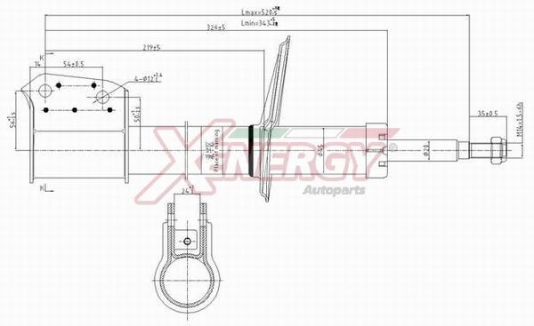 AP XENERGY X825333: Amortizor punte fata, presiune gas, Ansamblu amortizor-arc