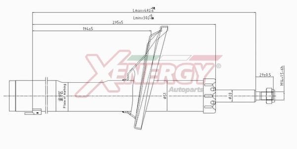 AP XENERGY X828633: Amortiguador Eje delantero, Presión de aceite, Columna de amortiguador