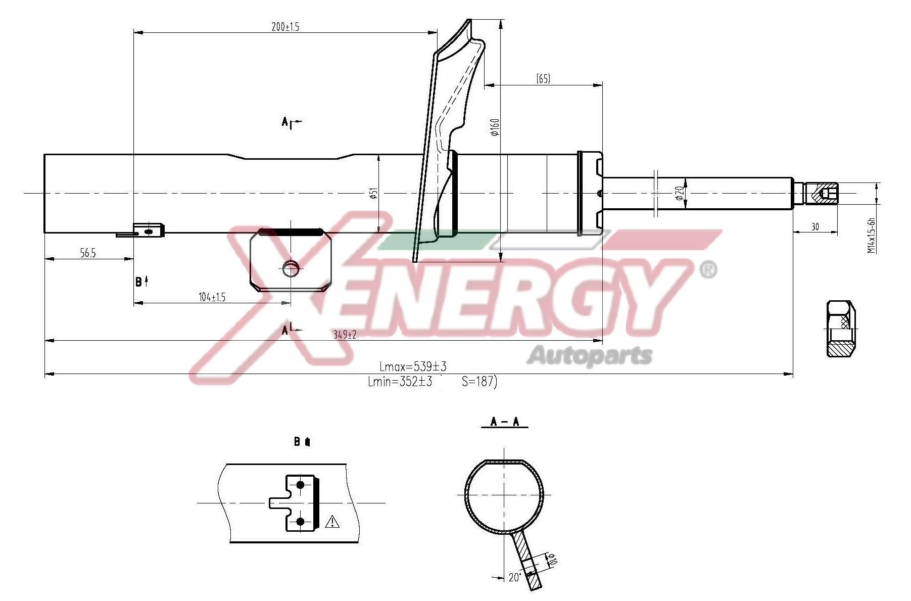 AP XENERGY X839633: Amort esisild vasakul, Õlisurve, Vedruamort