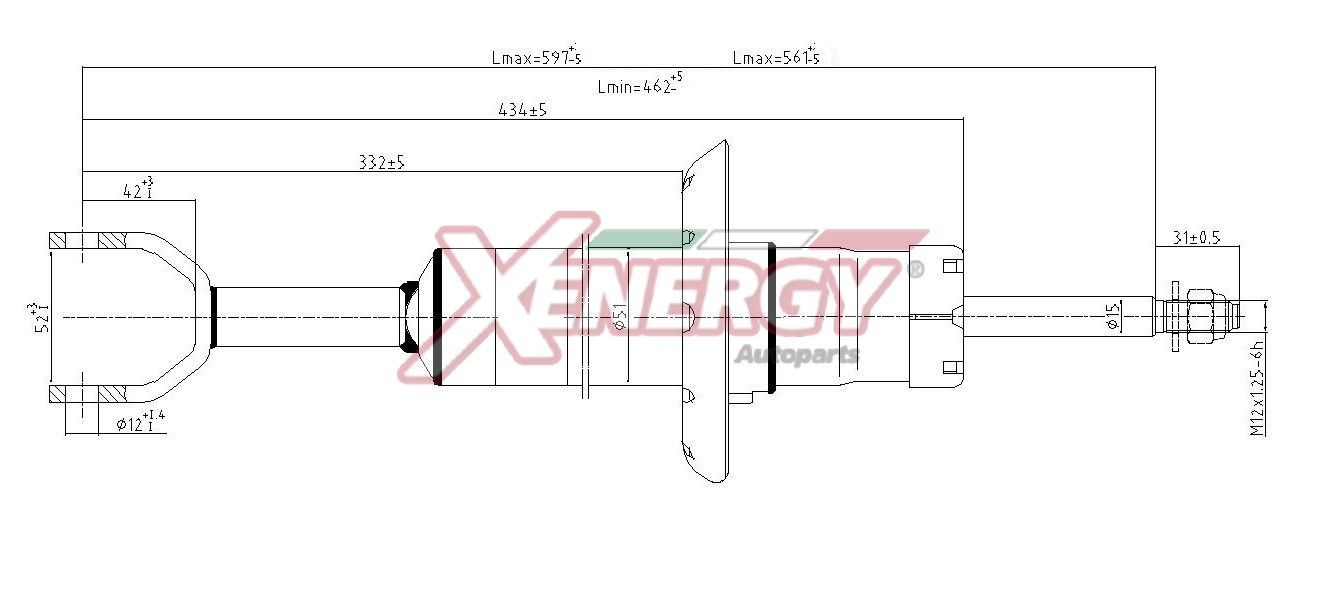 AP XENERGY X843341: Amort Esisild, Gaasirõhk, Vedruamort