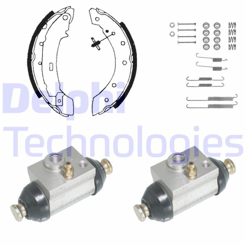 DELPHI KP929: Kit frenos, disco de tambor con cilindro de freno de rueda, con accesorios