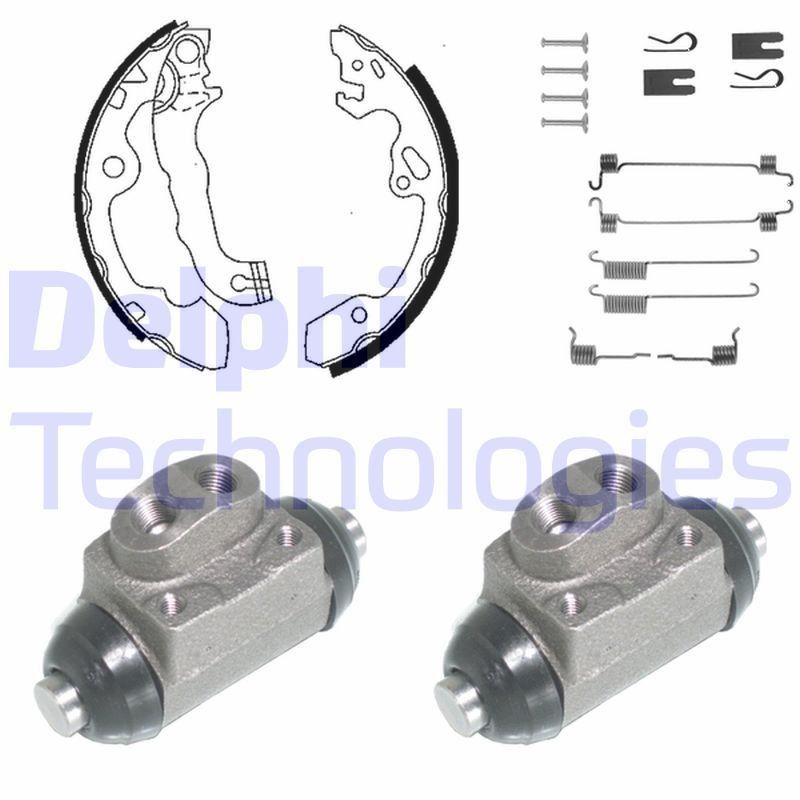 DELPHI KP935: Pidurikomplekt, trummelpidur koos rattapiduri silindriga, koos lisadega