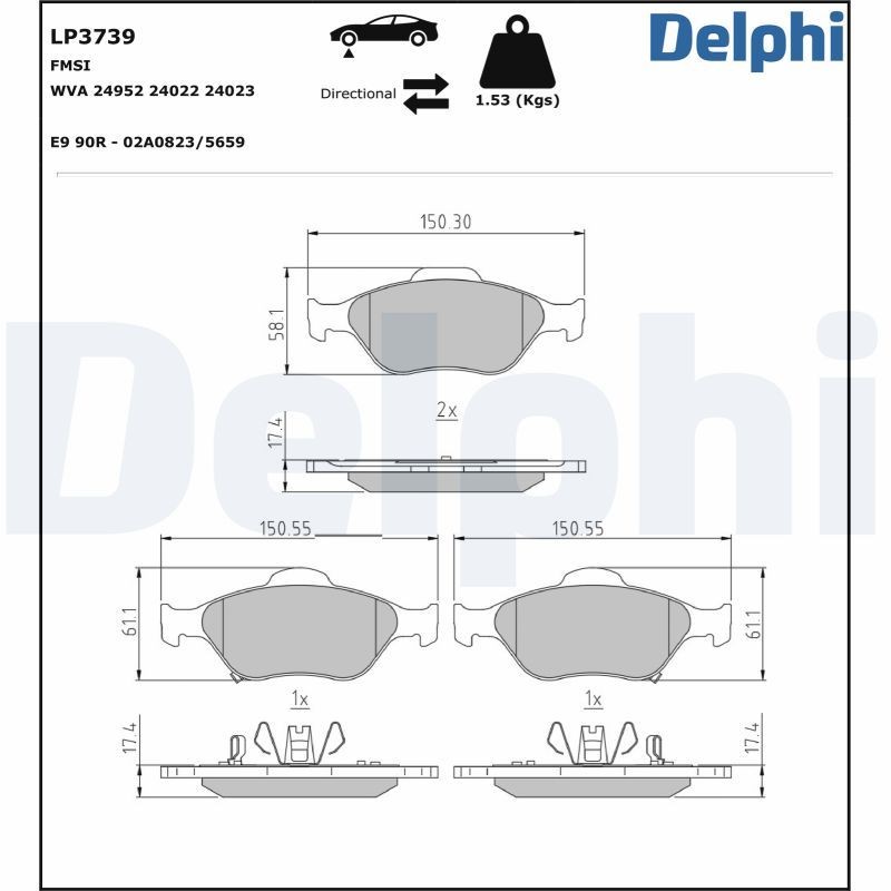 DELPHI PCK18: Tolmukaitse komplekt, Amordid Esisild