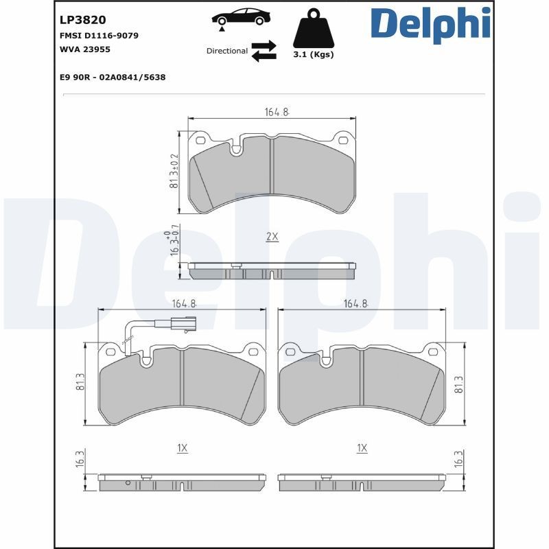 DELPHI PCK28: Tolmukaitse komplekt, Amordid Tagasild