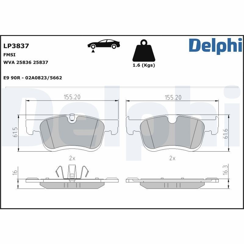 DELPHI PCK42: Tolmukaitse komplekt, Amordid Tagasild