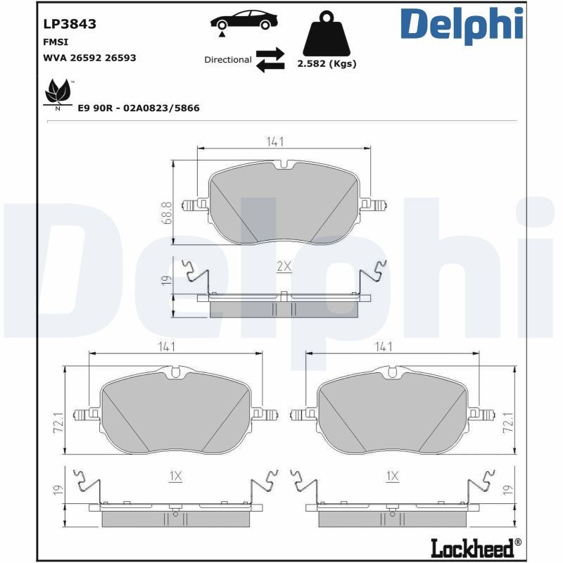 DELPHI PCK50: Tolmukaitse komplekt, Amordid Tagasild