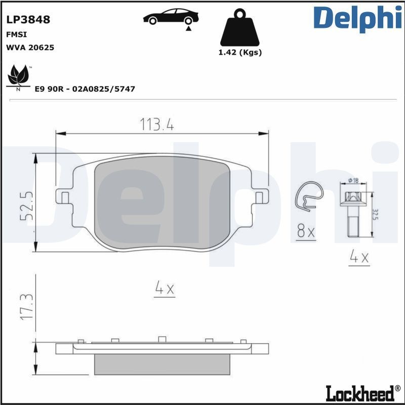DELPHI PCK58: Tolmukaitse komplekt, Amordid Esisild