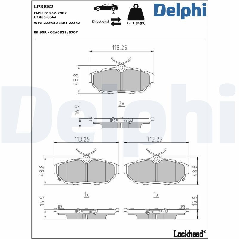 DELPHI PCK63: Tolmukaitse komplekt, Amordid Esisild
