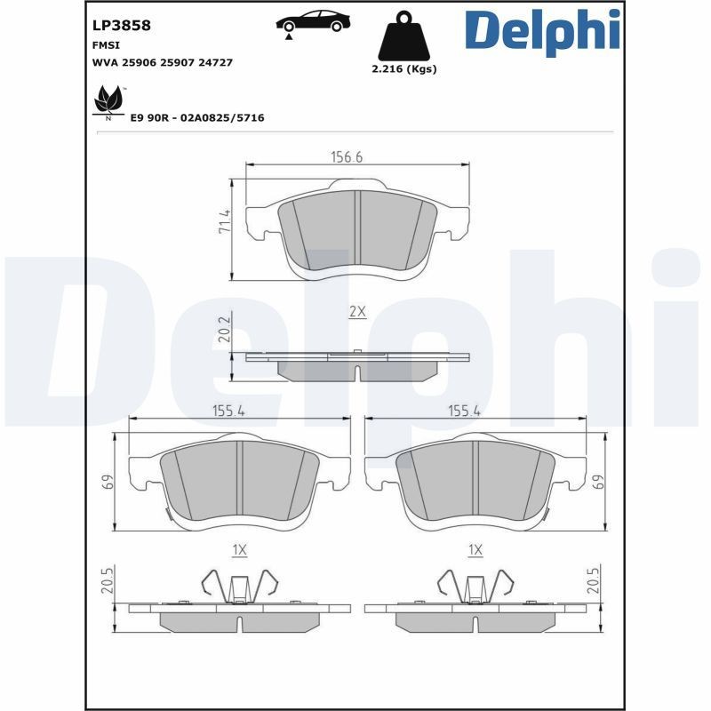 DELPHI PCK71: Tolmukaitse komplekt, Amordid Esisild