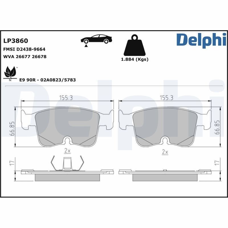 DELPHI PCK73: Tolmukaitse komplekt, Amordid Tagasild