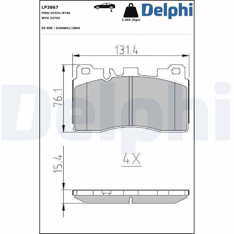 DELPHI PCK88: Tolmukaitse komplekt, Amordid Esisild