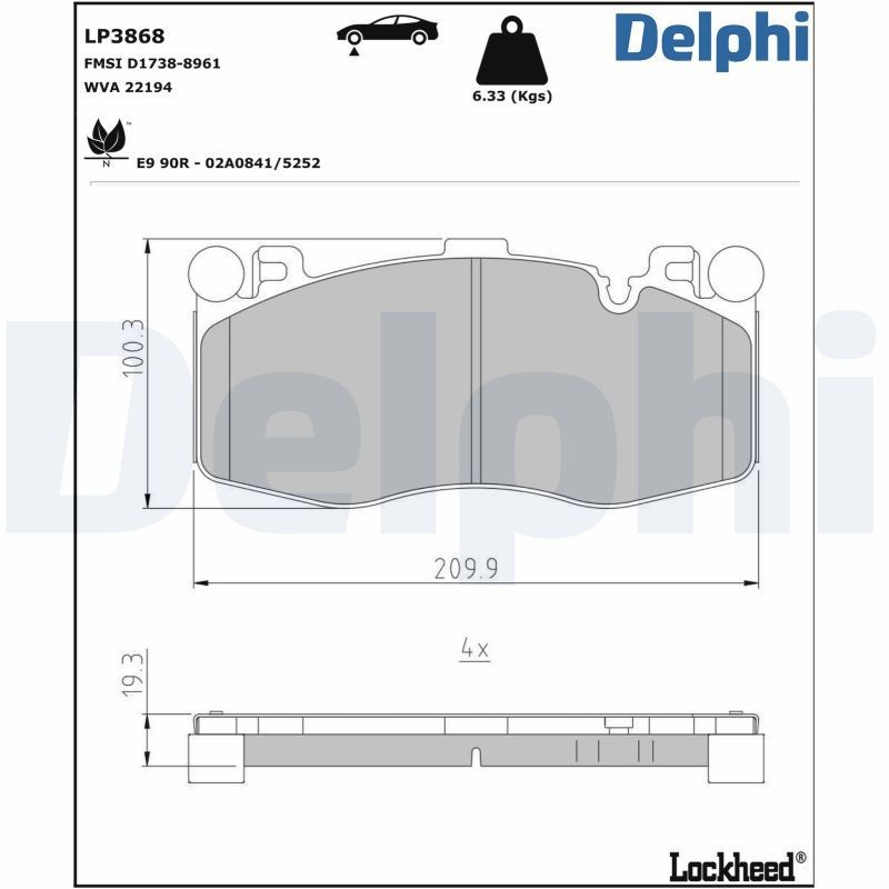 DELPHI PCK9: Tolmukaitse komplekt, Amordid Esisild