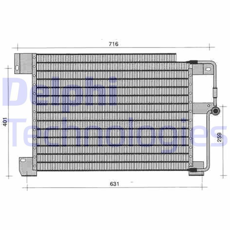 DELPHI TSP0225243: Kondensaator, kliimaseade ilma kuivatita