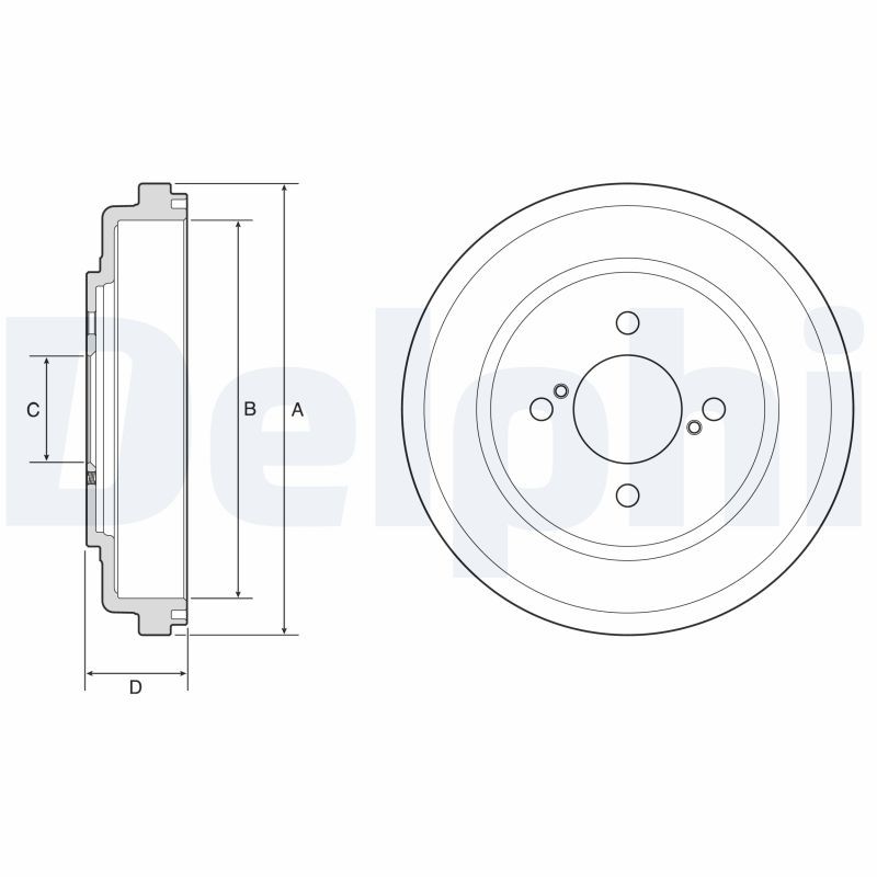 DELPHI BF643: Tambor de freno 262mm