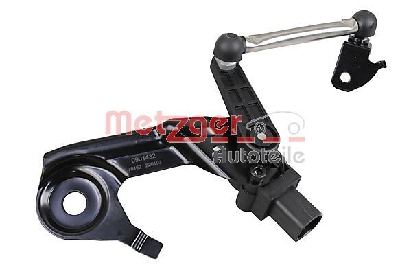 METZGER 0901432: Sensore, Luce Xenon (Correzione assetto fari) GREENPARTS Assale posteriore Sx, con tiranteria, con telaio
