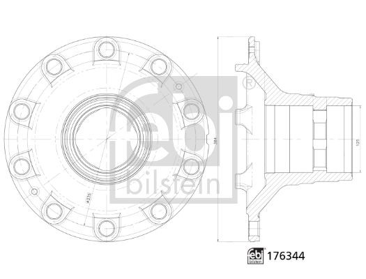 FEBI BILSTEIN 176344: Butuc roata Axa fata stanga, Axa fata dreapta, fara rulment roata