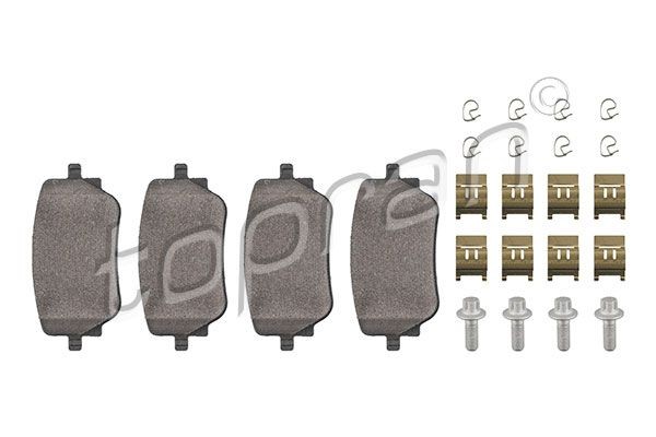TOPRAN 624 512: Plăcuțe de frână puntea spate, fara accesorii, cu instructiuni montaj