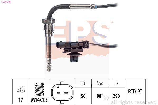 EPS 1.220.346: Jutiklis, išmetamųjų dujų temperatūra Made in Italy - OE Equivalent
