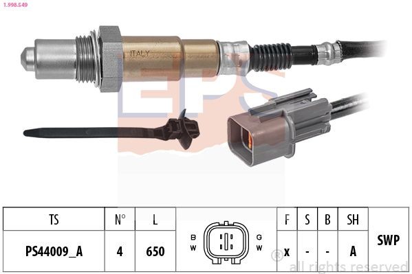 EPS 1.998.549: Lambda andur Made in Italy - OE Equivalent koos kinnitusmaterjaliga