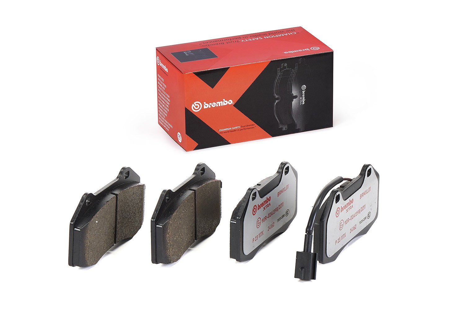 BREMBO P 23 117X: Jarrupalat, levyjarru XTRA LINE Ilman tarvikkeita, Huudonvaimennuspellillä