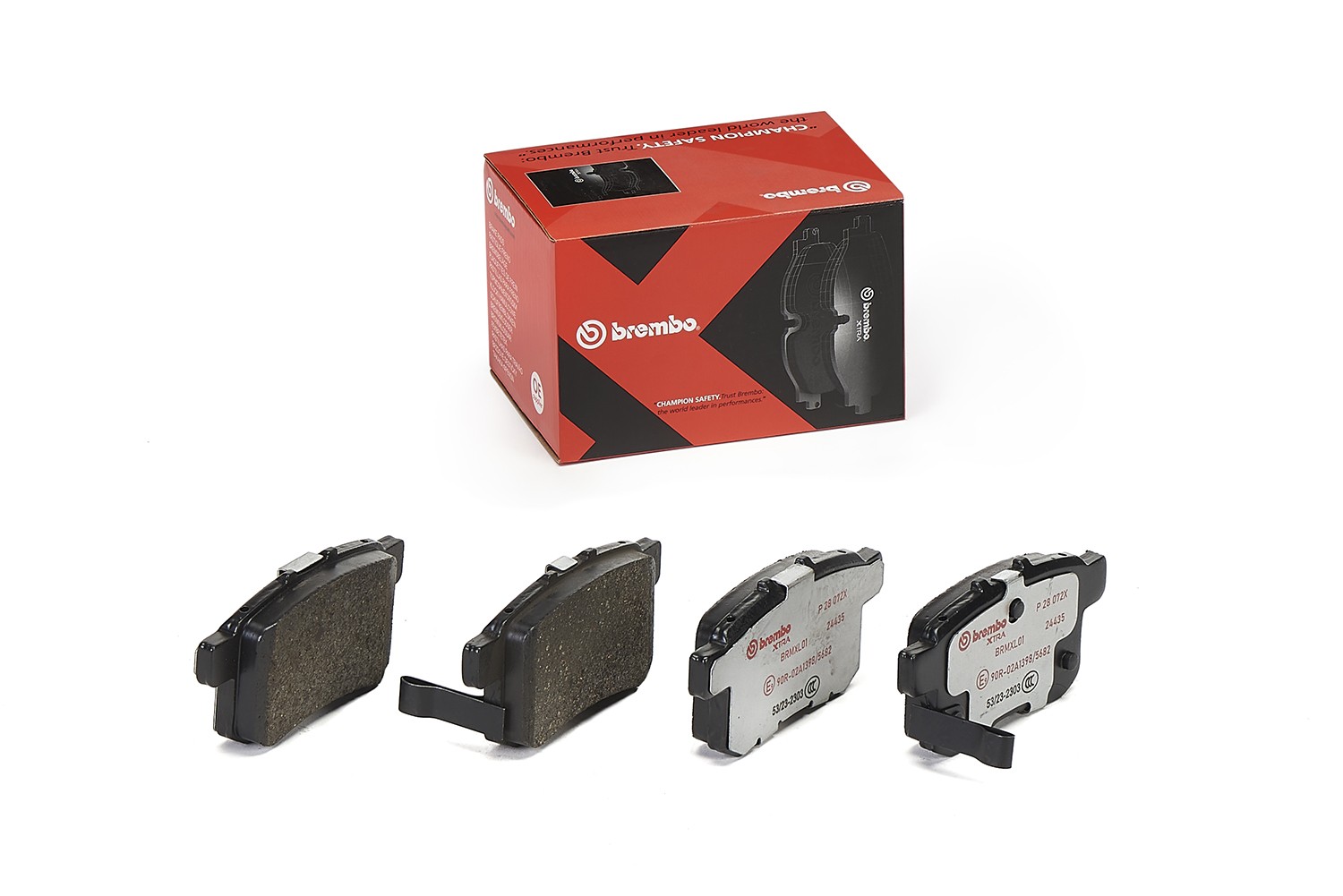 BREMBO P 28 072X: Plăcuțe de frână XTRA LINE fara accesorii, cu tabla anti scartait