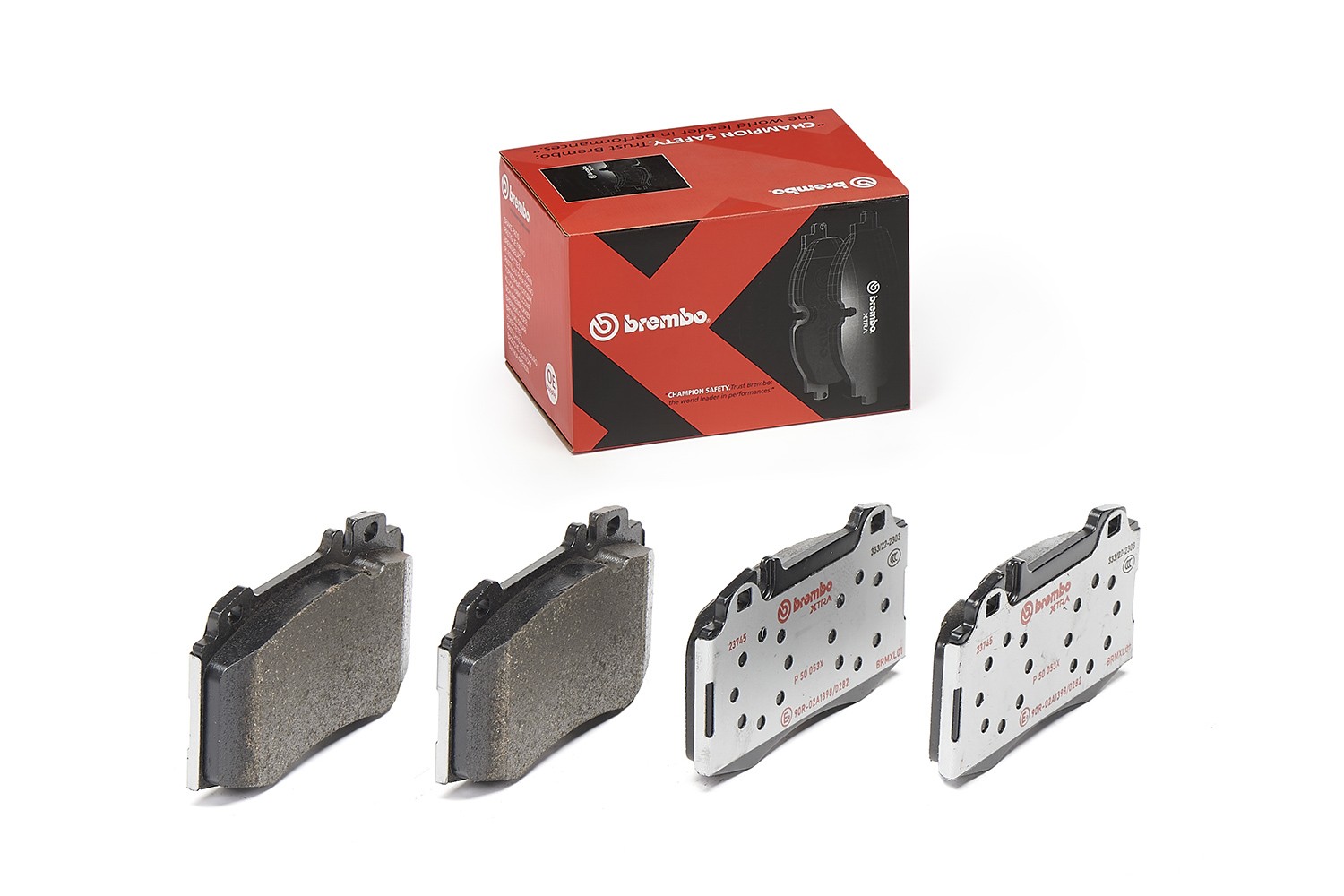 BREMBO P 50 053X: Plăcuțe de frână XTRA LINE fara accesorii, cu tabla anti scartait