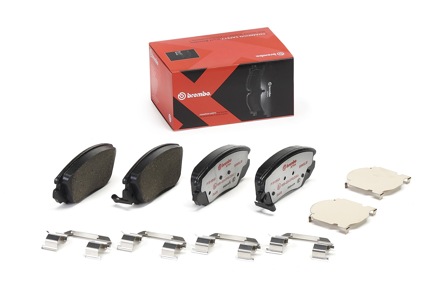 BREMBO P 59 054X: Piduriklotsid XTRA LINE koos lisadega, koos kokkusurumisvastase plekiga