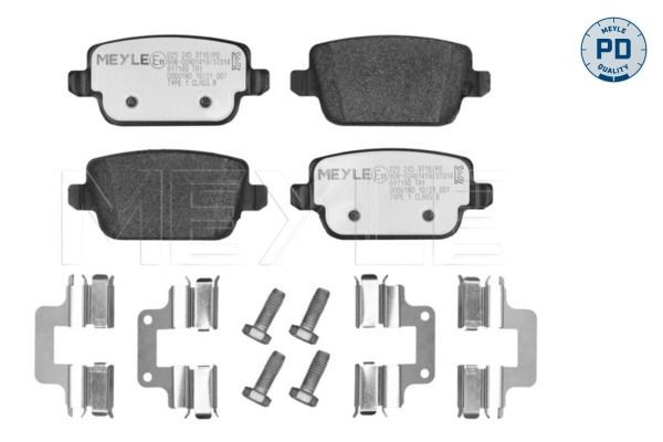 MEYLE 025 245 3716/PD: Piduriklotsid MEYLE-PD: Advanced performance and design. Tagasild, koos lisadega, koos kokkusurumisvastase plekiga, koos pidurisadula kruvidega