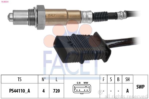 FACET 10.8554: Sonda Lambda Made in Italy - OE Equivalent
