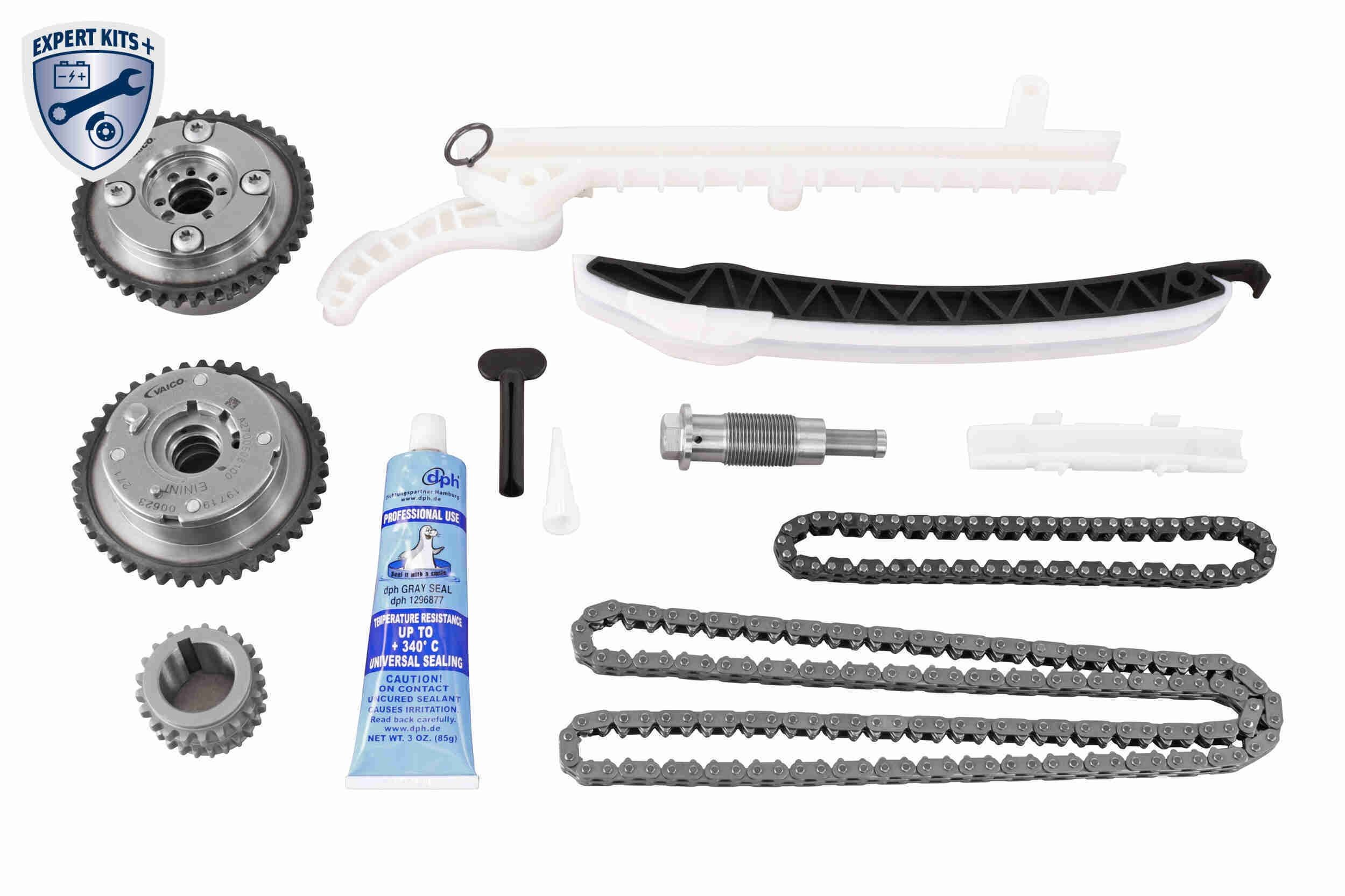 VAICO V30-10023: Kit lanț de distribuție EXPERT KITS + cu sina de culisare, cu intinzator lant, cu pinionul axului cu came, pt. arbore cu came