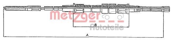 METZGER 10.740: Cablu, frana de parcare spate stanga, spate dreapta, dreapta, 1748/1088mm, 1748/1088mm, COFLE