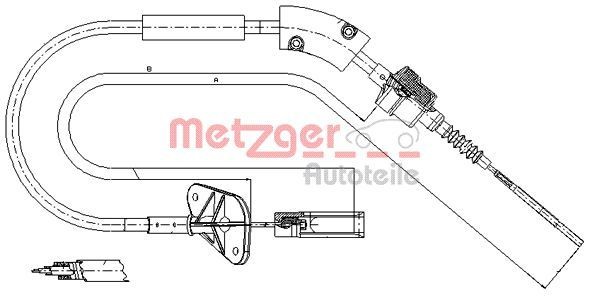 METZGER 12.7202: Cablu ambreiaj COFLE
