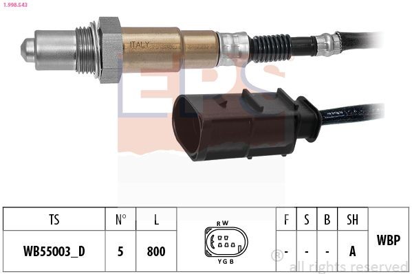 EPS 1.998.543: Lambda andur Made in Italy - OE Equivalent