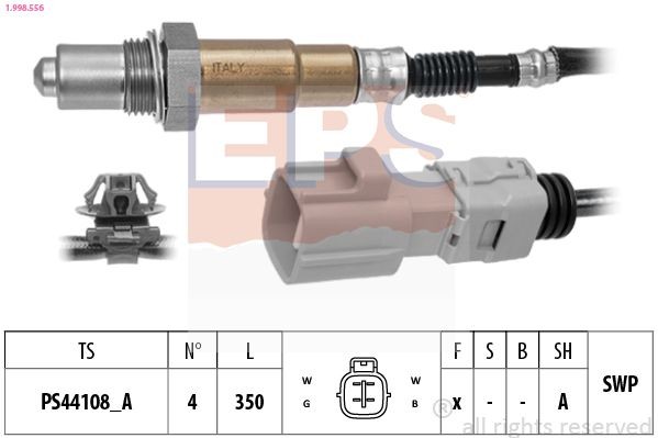 EPS 1.998.556: Lambda andur Made in Italy - OE Equivalent koos kinnitusmaterjaliga