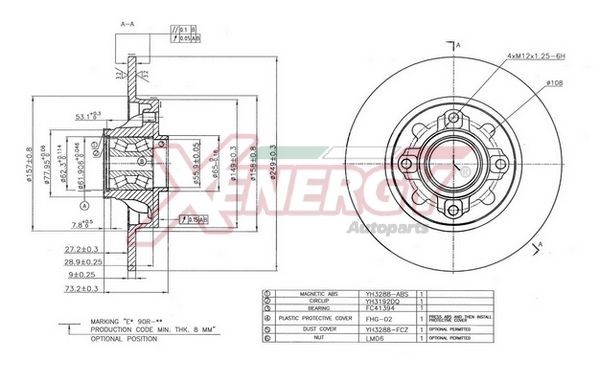 AP XENERGY X601524: Remschijf Achteras, Ø: 249mm, volledig, Ø: 249mm, Met wiellager