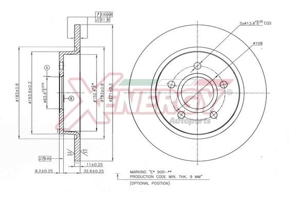 AP XENERGY X601544: Bremžu diski Aizmugurējais tilts, Ø: 271mm, pilnīgi, Ø: 271mm