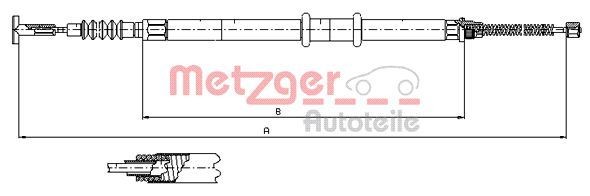 METZGER 491.12: Cablu, frana de parcare spate stanga, 1132/792mm, 1132/792mm, COFLE