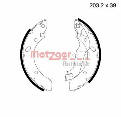 METZGER MG 576: Piduriklotside komplekt Tagasild, koos kangiga