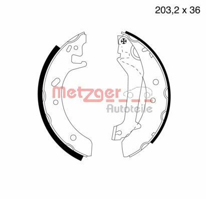 METZGER MG 580: Piduriklotside komplekt Tagasild, koos kangiga