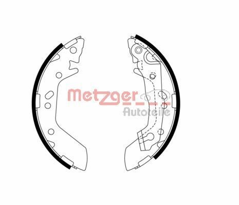 METZGER MG 974: Set saboti frana puntea spate, cu pârghie