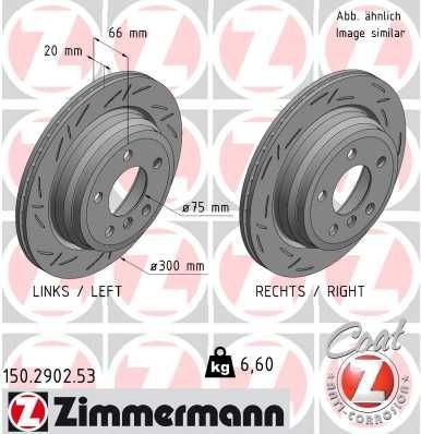 ZIMMERMANN 150.2902.53: Piduriketas BLACK Z Ø: 300mm, sisemine õhutus, piludega, Ø: 300mm, kaetud