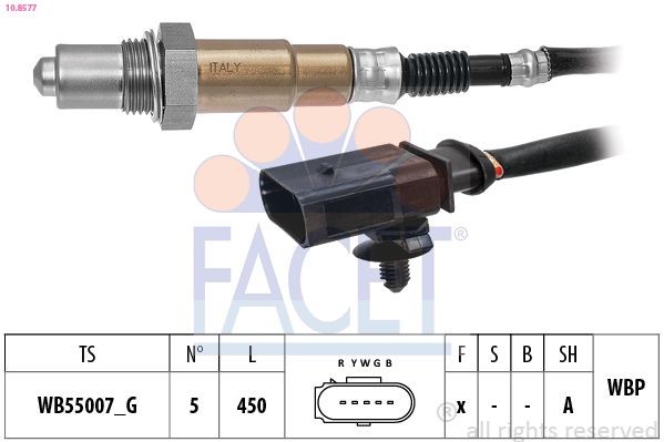 FACET 10.8577: Lambda andur Made in Italy - OE Equivalent koos kinnitusmaterjaliga