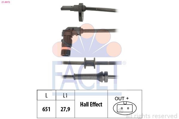 FACET 21.0072: Andur, rattapöörete arv Made in Italy - OE Equivalent