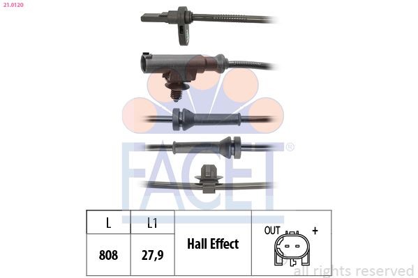 FACET 21.0120: Andur, rattapöörete arv Made in Italy - OE Equivalent
