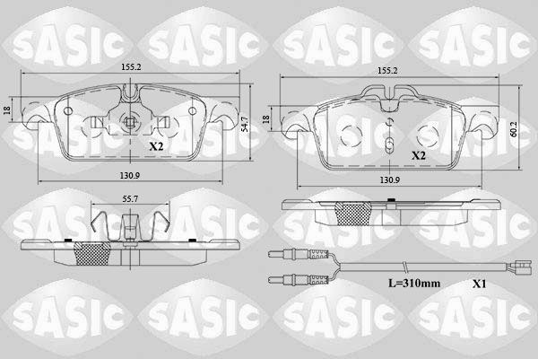 SASIC 6210075: Kit pastiglie freni Assale anteriore