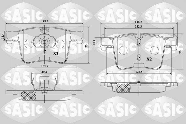 SASIC 6216173: Bromsbelägg framaxel