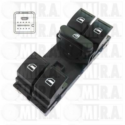 MI.R.A. 53/4184: Interruttore, Alzacristallo lato conducente, anteriore