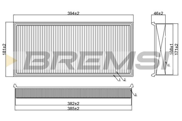 BREMSI FA0112: Gaisa filtrs
