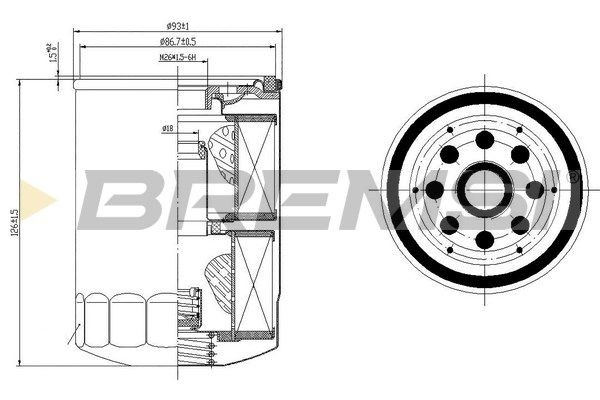 BREMSI FL1422: Filtru ulei cu ventil blocare retur